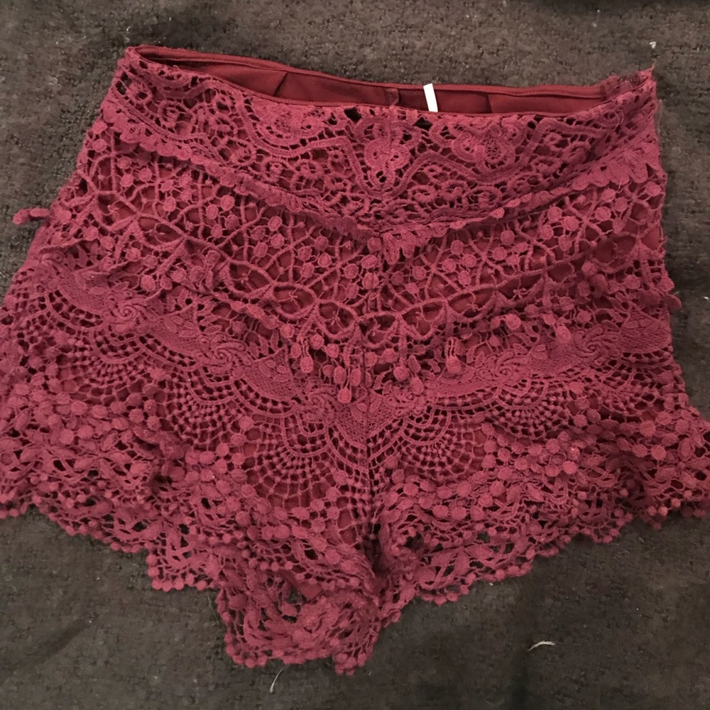 Urban outfitters knit maroon shorts